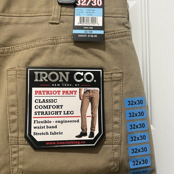 Iron Co Pants - Color: Burlap - Size: 32x30 - Picture 3 of 3